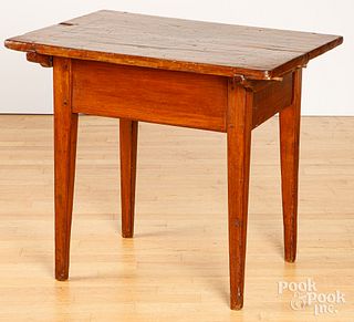 Pine pin top work table, 19th c.