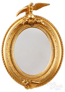Giltwood eagle Constitution mirror, 19th c.