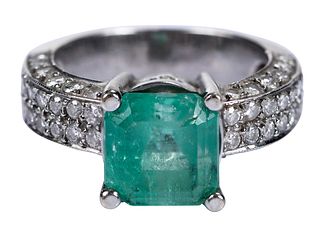 14kt. Custom Emerald and Diamond Ring 
