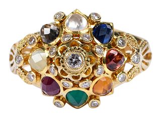 Multi Colored Gemstone Princess Ring