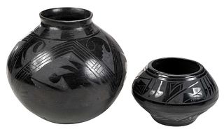 Two Mata Ortiz Blackware Pots