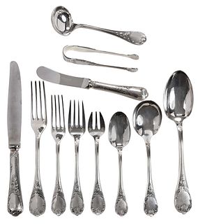 Set of Marly Christofle Silver Plate Flatware, 110 Pieces