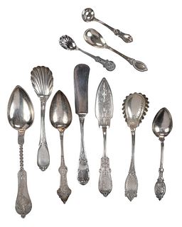 31 Pieces Decorated Coin Silver Flatware
