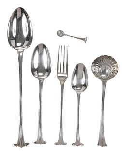 38 Pieces Onslow Pattern English Silver Flatware