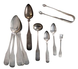 11 Pieces Southern Coin Silver Flatware