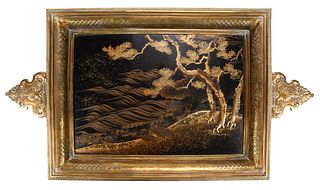 Japanese Lacquer Tray in French Bronze Mount