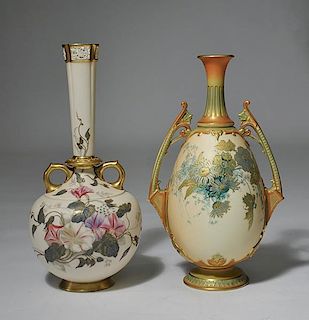 Two Royal Worcester Porcelain Vases