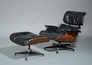 Mid 20th C. Eames/Miller Chair & Ottoman