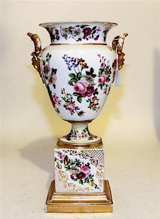 * A Jacob Petit Porcelain Urn Height 17 1/2 inches.