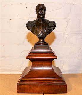 A French Bronze Bust Height overall 13 inches.