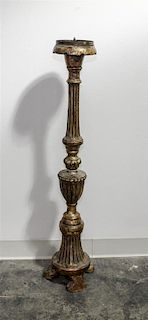 * A Continental Giltwood Pricket Height 39 inches.