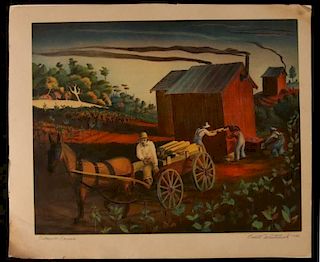 BUELL WHITEHEAD (1919-1993) PENCIL SIGNED COLOR LITHOGRAPH