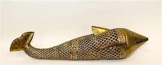 A Continental Brass Fish Ornament