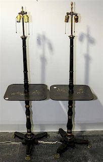 A Pair of Regency Style Floor Lamps. Height 53 inches.