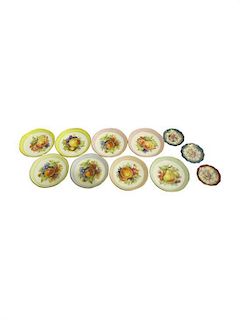 * A Set of Eight English Porcelain Dishes Diameter of first 3 3/8 inches.