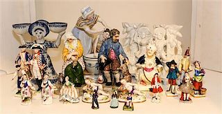 A Collection of English and Continental Porcelain Figures Height of tallest 8 1/2 inches.