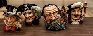 A Collection of Eight Royal Doulton Toby Mugs