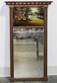 An American Federal Style Giltwood Mirror Height 29 1/2 x width 17 1/4 inches.