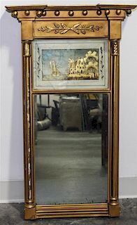 An American Federal Style Giltwood Mirror Height 33 x width 19 1/2 inches.