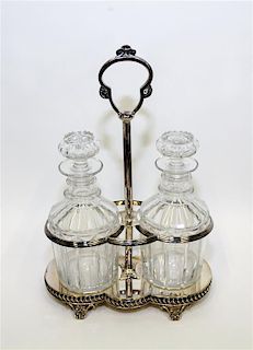 A Cruet Set. Height overall 13 inches.