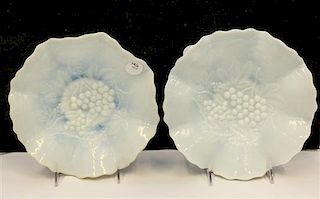 A Set of Eleven Milk Glass Plates. Diameter 8 3/4 inches.
