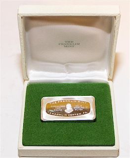 * An American Silver Ingot, The Franklin Mint, Franklin Center, PA, commemorating Christmas 1972.