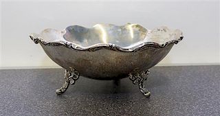 * A Mexican Silver Bowl, Maker's mark RFR, raised on three feet.