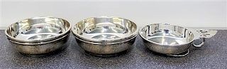 * A Group of Three Mexican Silver Bowls, Tane Orfebres, comprising a pair of nut dishes and a porringer.