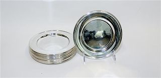 A Set of Twelve American Silver Bread Plates, National Silver Co., New York, NY, each having a reeded rim.