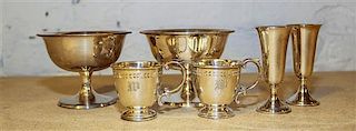 A Collection of Silver Articles, Various makers, comprising six dessert cups, eight demitasse cups and twelve cordials, none 