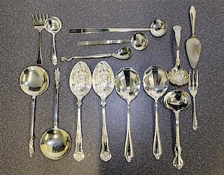 A Group of Silver-Plate Flatware Length of longest 9 1/2 inches.