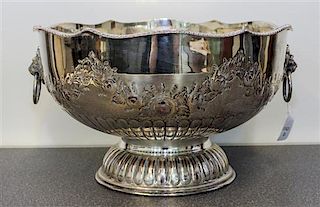* An English Silver-Plate Punch Bowl Diameter 12 3/8 inches.