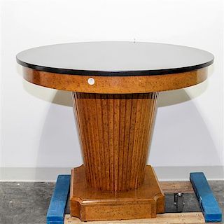 * A Biedermeier Style Burlwood Center Table Height 32 inches.