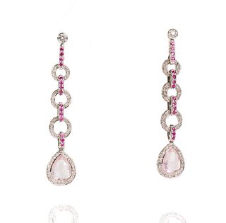 Laura Munder Quartz and Diamond Earrings 