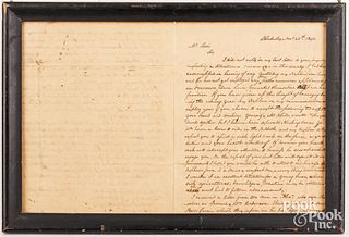 Hand written letter from Jane C. Washington