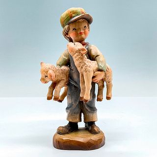 Anri Italy Wood Carved Figurine, Friendly Faces