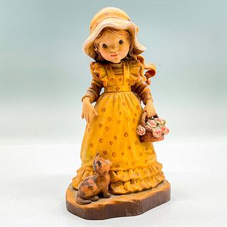 Anri Italy Wood Carved Figurine, Garden Party