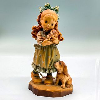 Anri Italy Wood Carved Figurine, Our Puppy