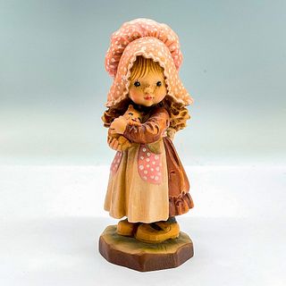 Anri Italy Wood Carved Figurine, Waiting For Mother