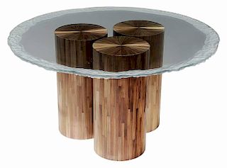Modern Three-Column Bamboo Glass Top