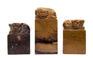 Three Carved Hardstone Seals,