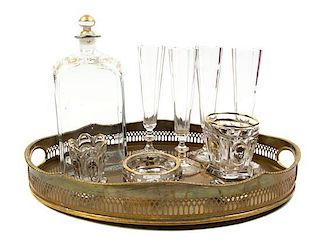 A Collection of Cut and Gilt Glass Items,
