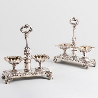 Pair of French Silver Salt Cellars