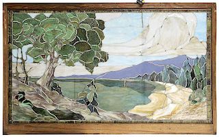 Large Stained Glass Landscape Window