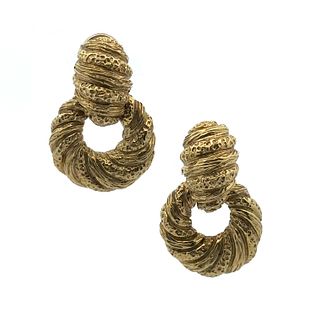14k Gold hammered Earrings
