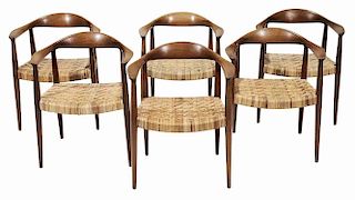 Set of Six Hans Wegner "Round" Chairs
