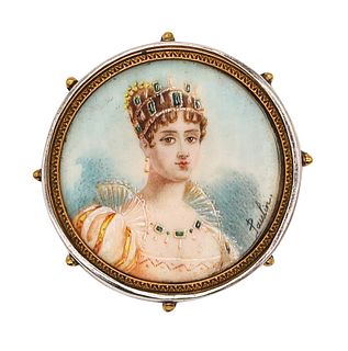 Rebecca Collins Empress Josephine Brooch In 18Kt And Sterling Silver By Paulin