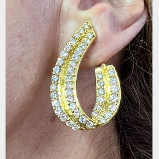 18K Yellow Gold 7.00 Ct. Diamond Earrings