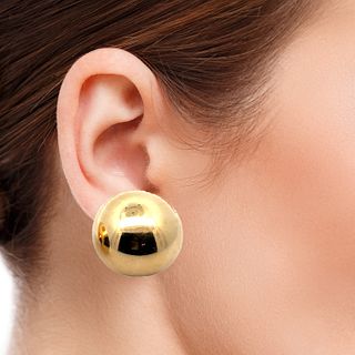 Mid century 14k Gold Dome Earrings