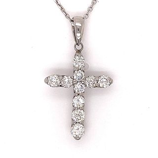 Platinum 2.00 Ct. Diamond Cross Pendant with 14K Chain